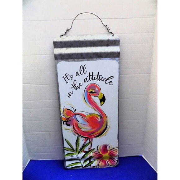 NEW Metal Flamingo Its All In The Attitude Wall Art - Picture 4 of 4
